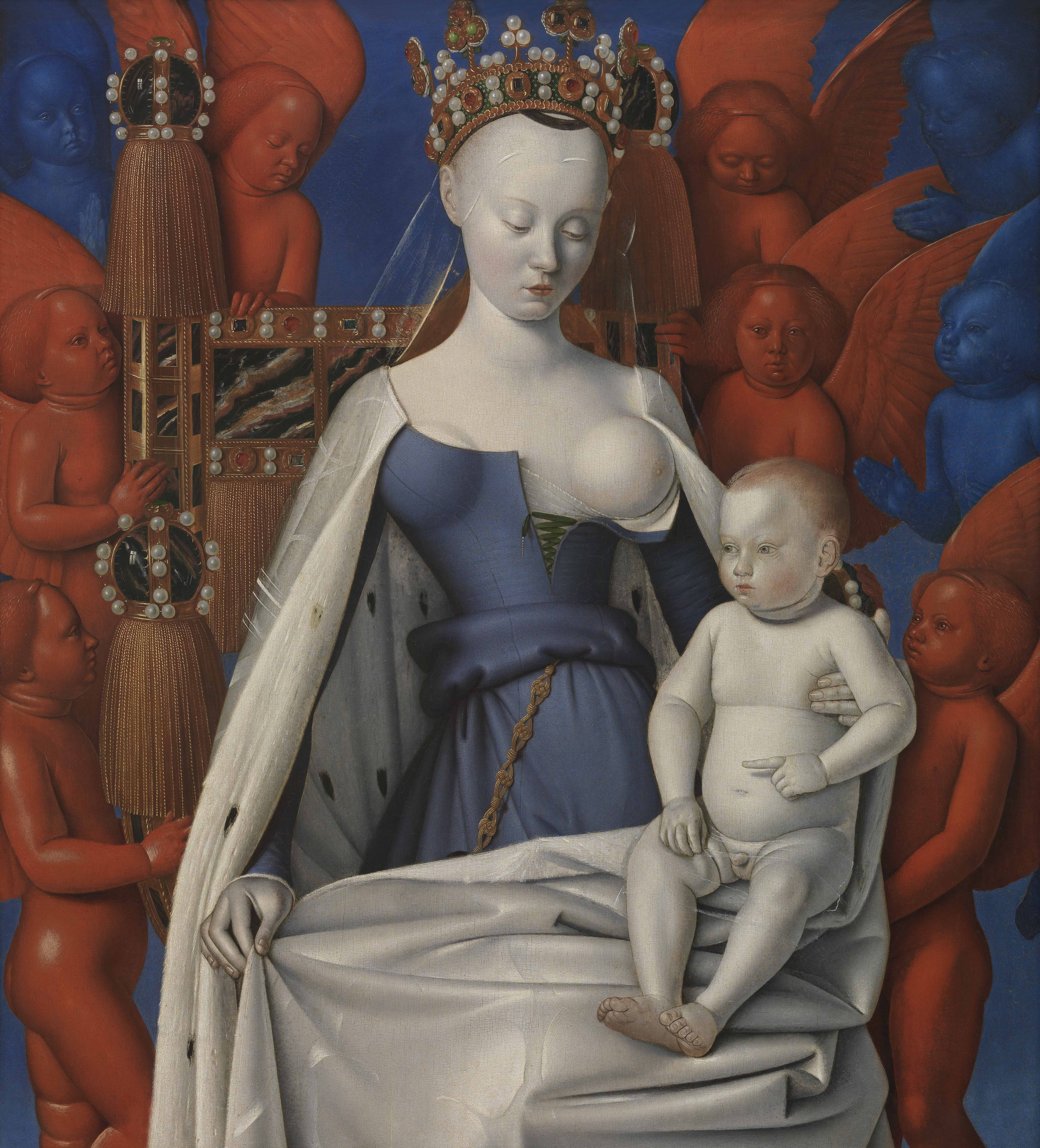 schilderij-jean-fouquet-madonna-omringd-door-serafijnen-en-cherubijnen-KMSKA schilderij-jean-fouquet-madonna-omringd-door-serafijnen-en-cherubijnen-KMSKA