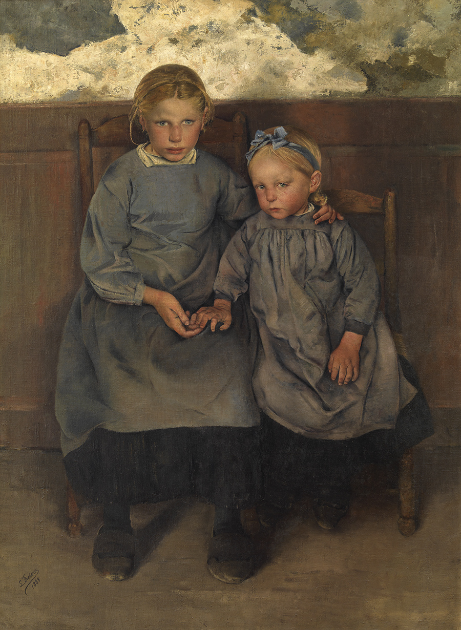 leon-frederic-twee-waalse-boerenkinderen-kmska.jpg Schilderij Twee Waalse boerenkinderen van Léon Frédéric