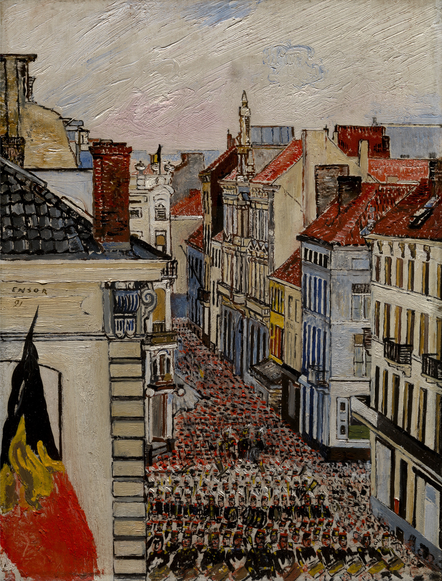Schilderij Muziek in de Vlaanderenstraat van James Ensor