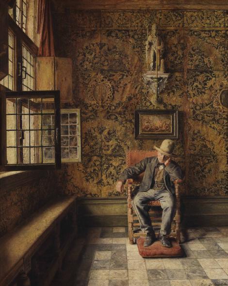 de-man-in-de-stoel-henri-de-braekeleer-kmska.jpg Schilderij De man in de stoel van Henri De Braekeleer