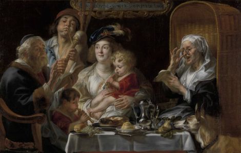 zoals-de-ouden-zongen-piepen-de-jongen-jacob-jordaens-kmska.jpg Schilderij Zoals de ouden zongen, piepen de jongen van Jacob Jordaens