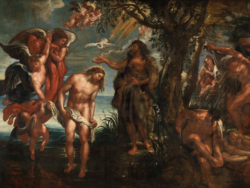 doopsel-van-christus-peter-paul-rubens-kmska-2.jpg Schilderij Doopsel van Christus van Peter Paul Rubens