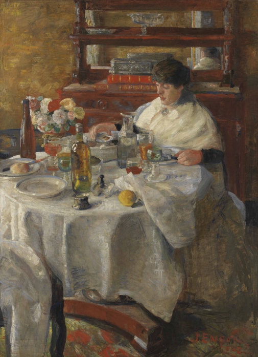 de-oestereetster-james-ensor-kmska.jpg Schilderij De oestereetster van James Ensor
